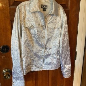 Berek 2 silver and rhinestone shirt/jacket size L